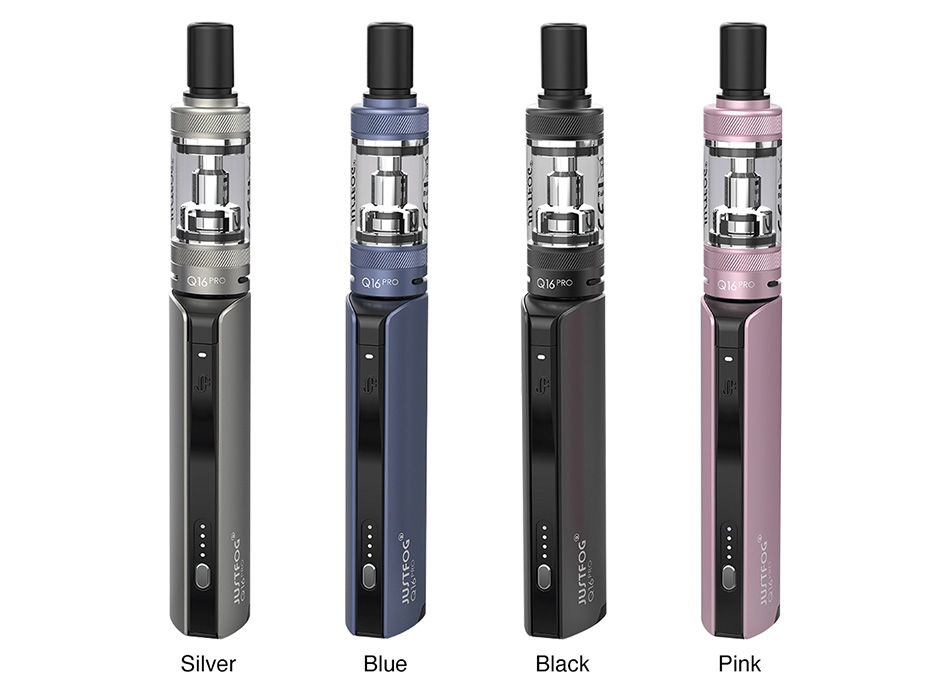 Justfog Q16 pro e-cigarette con atomizzatore e box mod disponibile in vari colori
